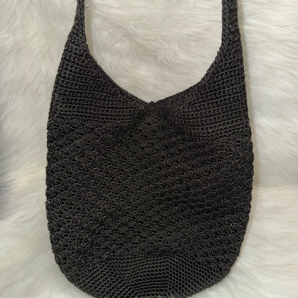 The Sak Black Crochet Hobo Bag